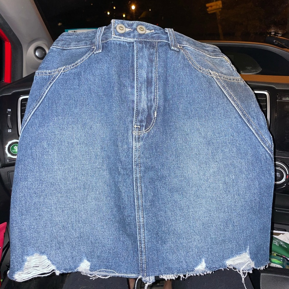 NWT Hollister Denim Mini Distressed Skirt